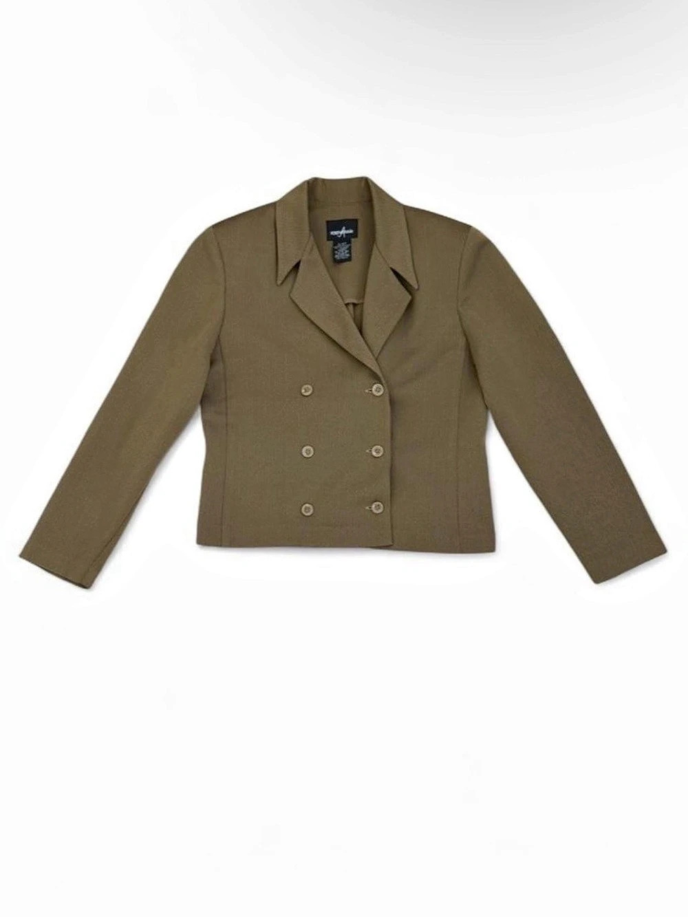 Positive Attitude Brown Cropped Blazer | Size 8 | Shoulder Pads